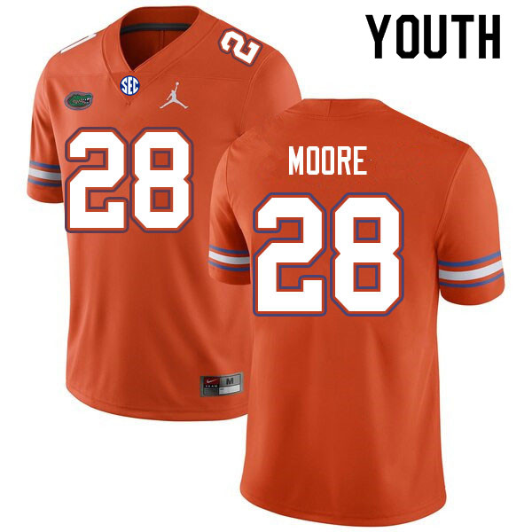 Youth #28 Devin Moore Florida Gators College Football Jerseys Sale-Orange